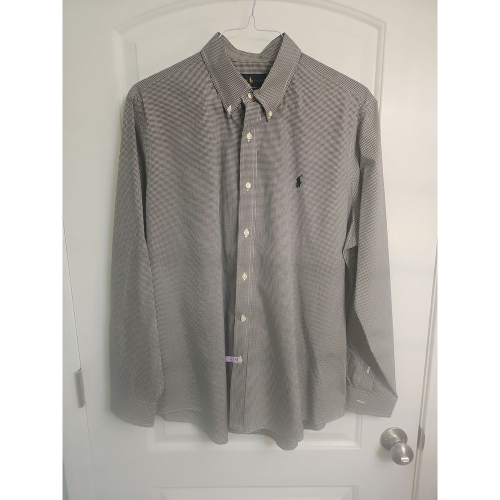 Polo Ralph Lauren Men's Blue White Houndstooth Size XL Navy Pony